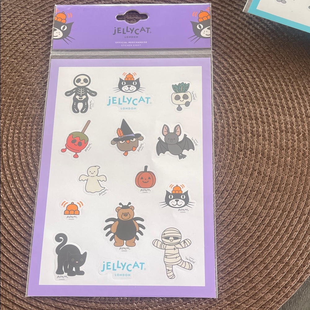 Jellycat Purple, Black & Orange Halloween Sticker Sheet
